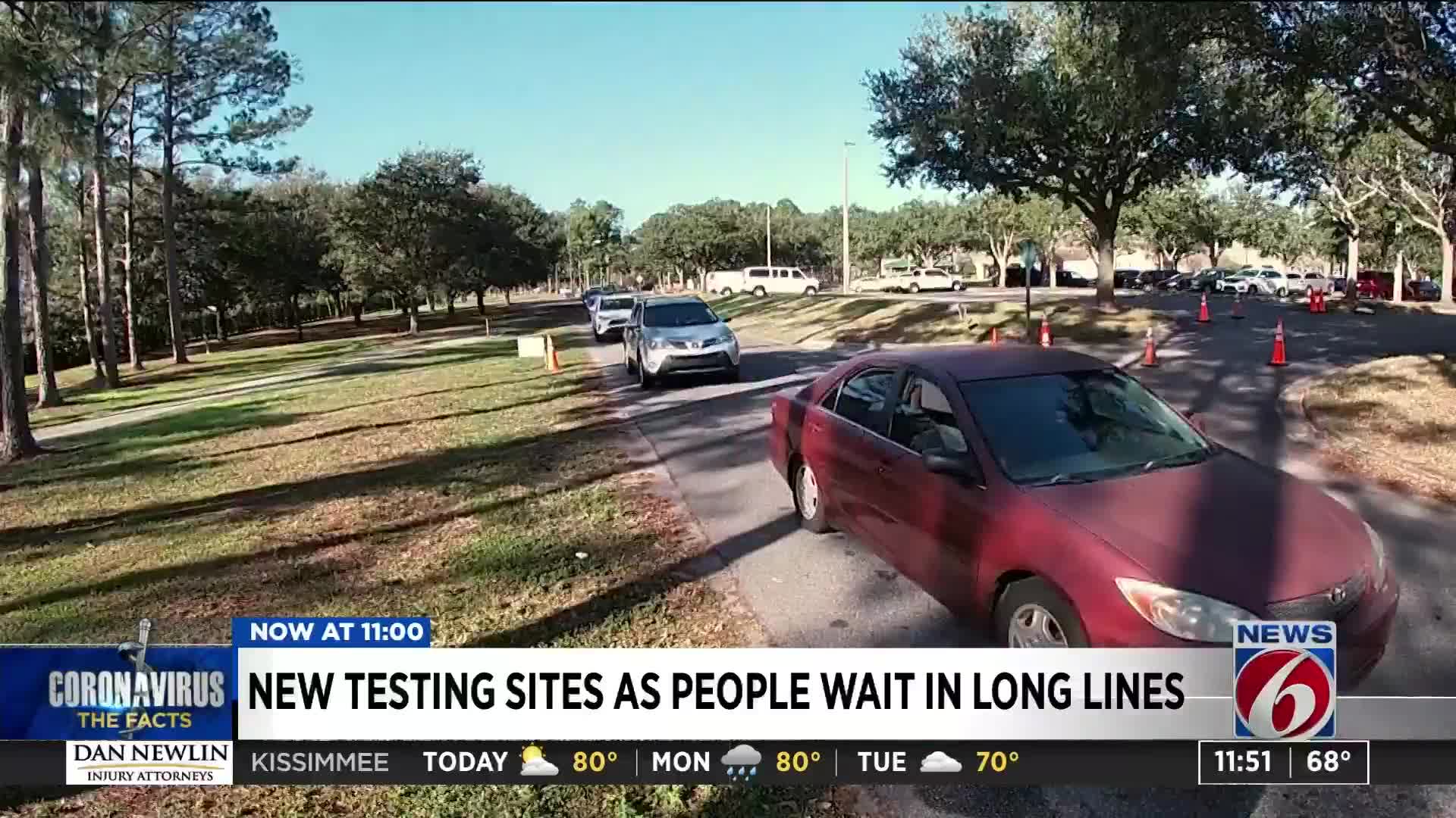 Drive-thru coronavirus testing site opening at Orlando Walmart