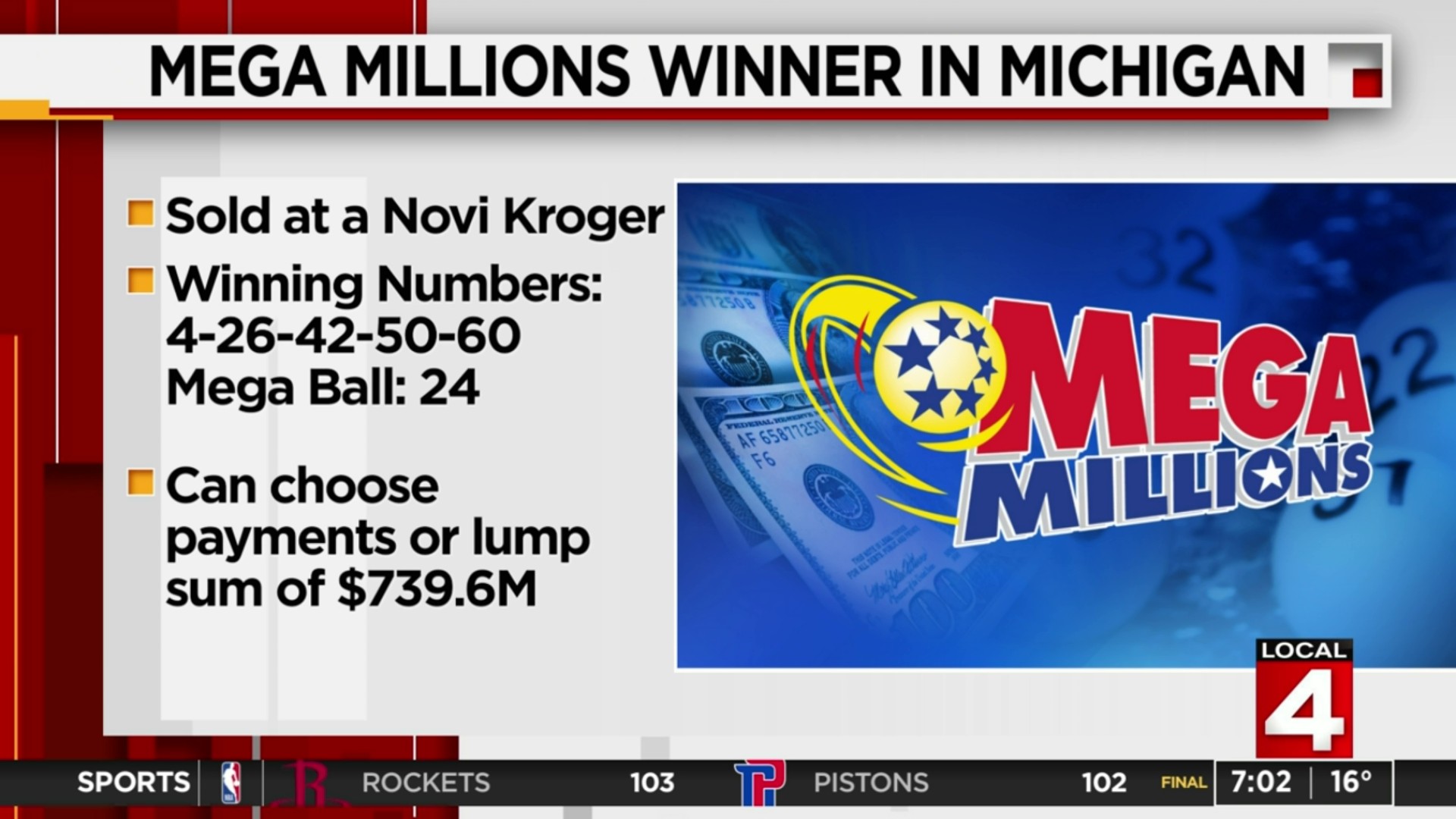 Michigan Lottery player wins $1 billion Mega Millions jackpot