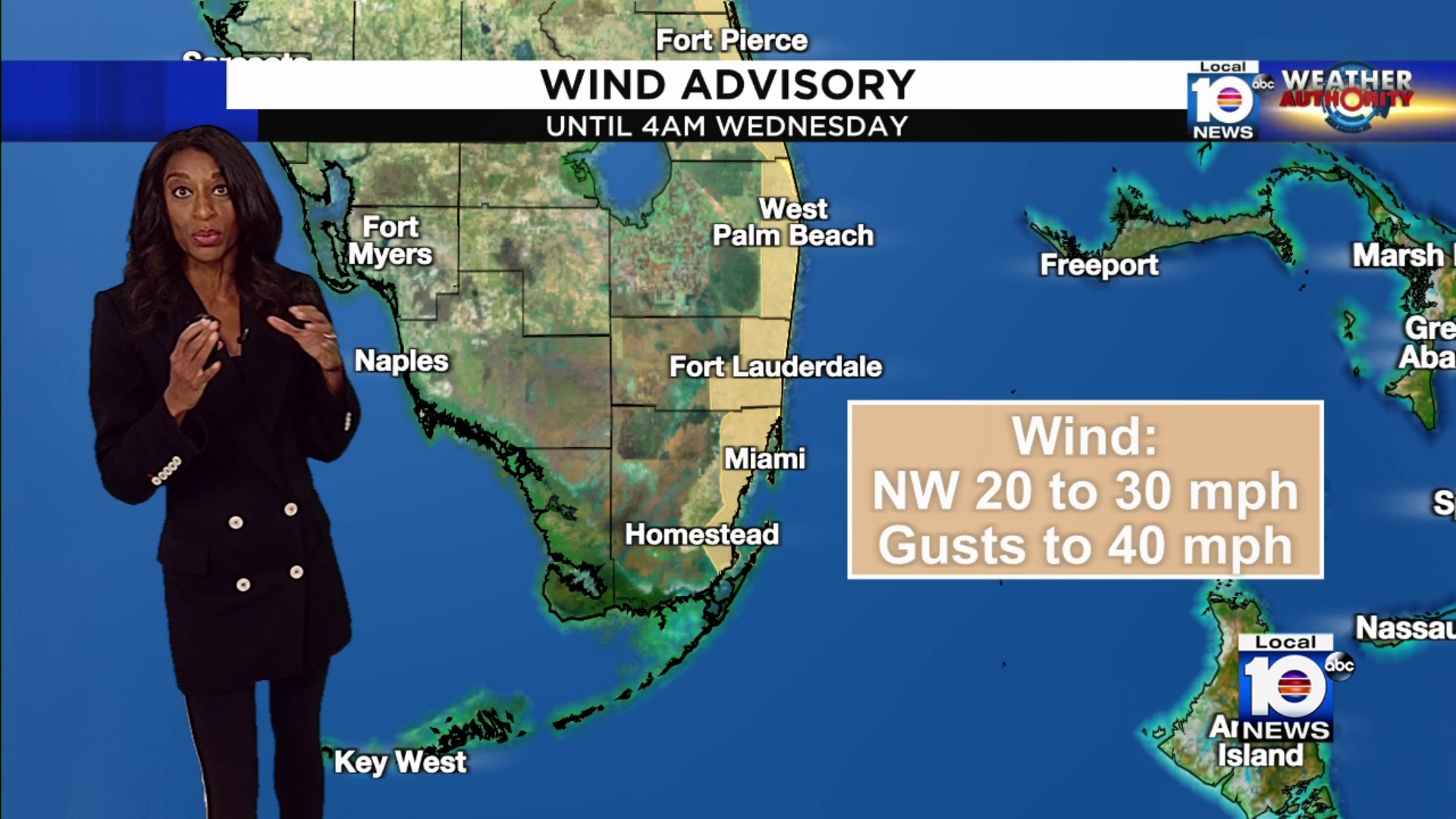 Windy weather impacting South Florida on back end of cold front