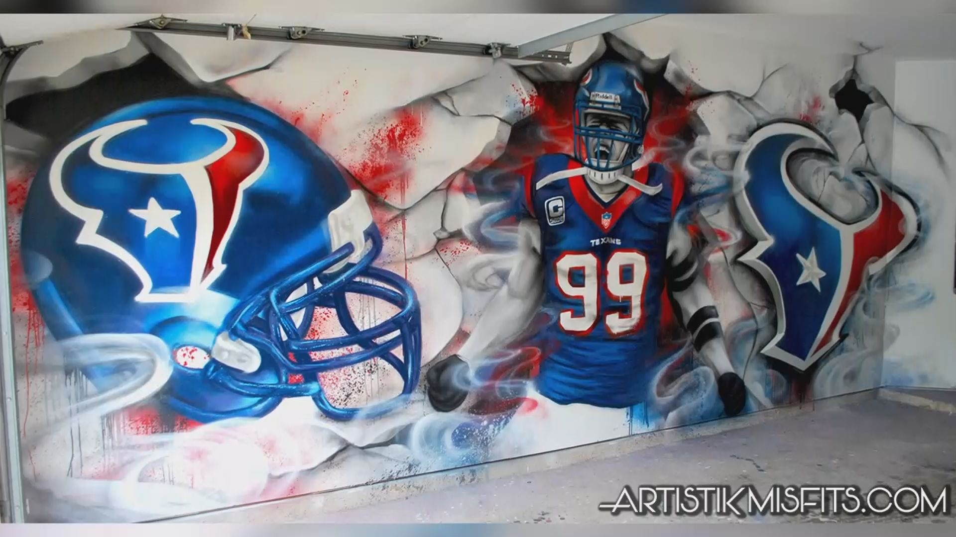 Football Art Houston Texans Player JJ Watt J.J.Watt J. J. Watt