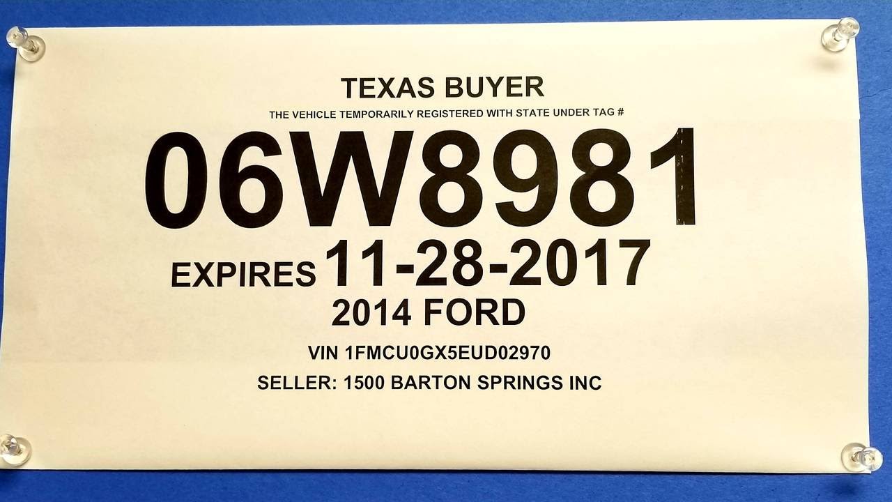 8981 код. Texas Plates. Licence бумага. Темпорари номера.