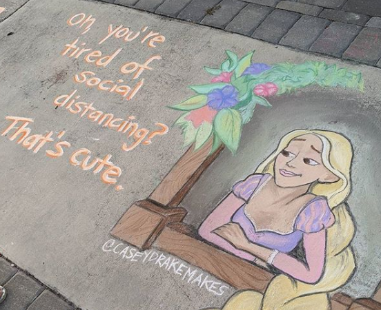 Winter Park Mom Brightens Pandemic Days With Sidewalk Chalk Art Humor