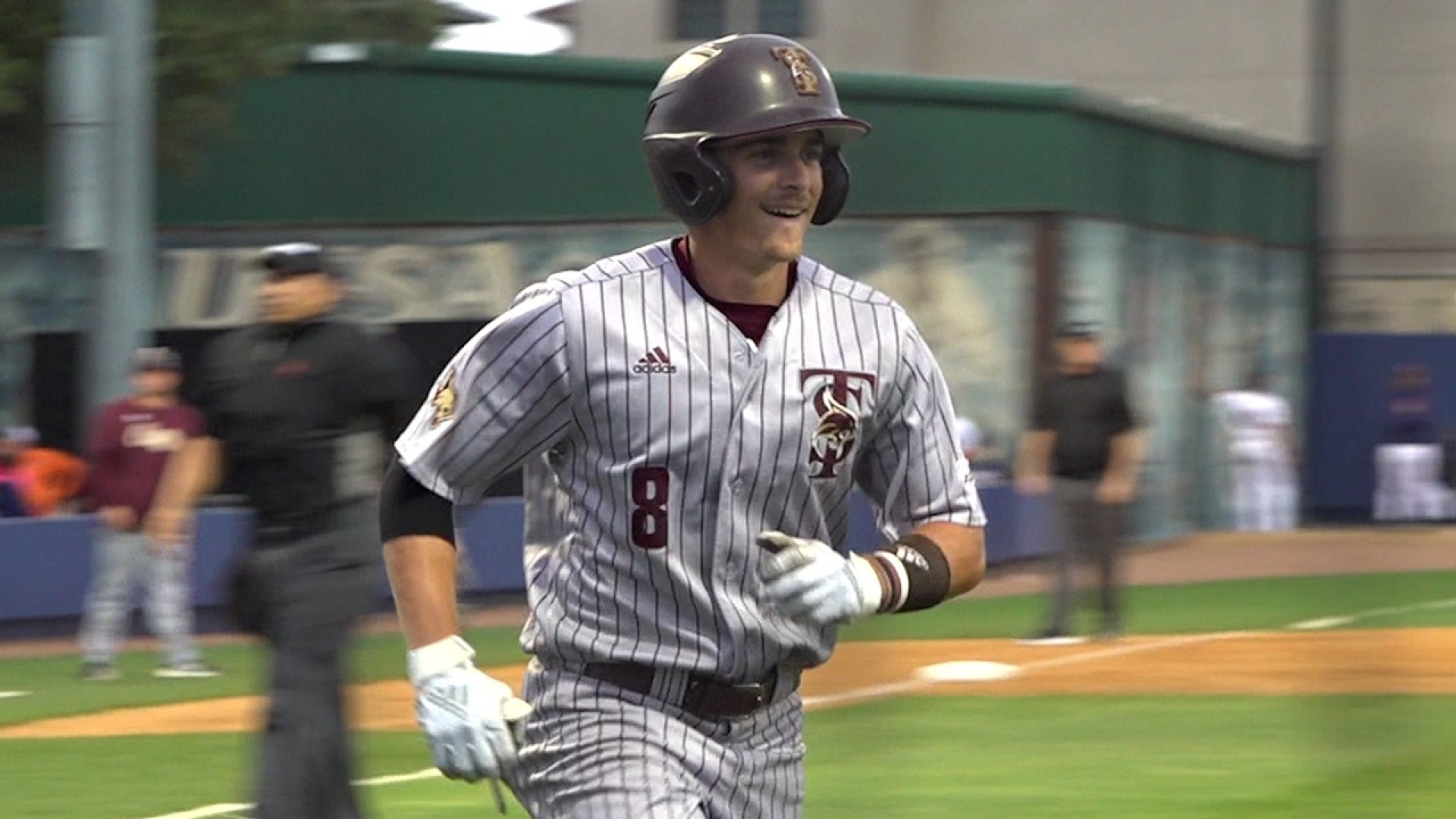 Texas State - NCAA Baseball : Davis Powell - Baseball Jersey