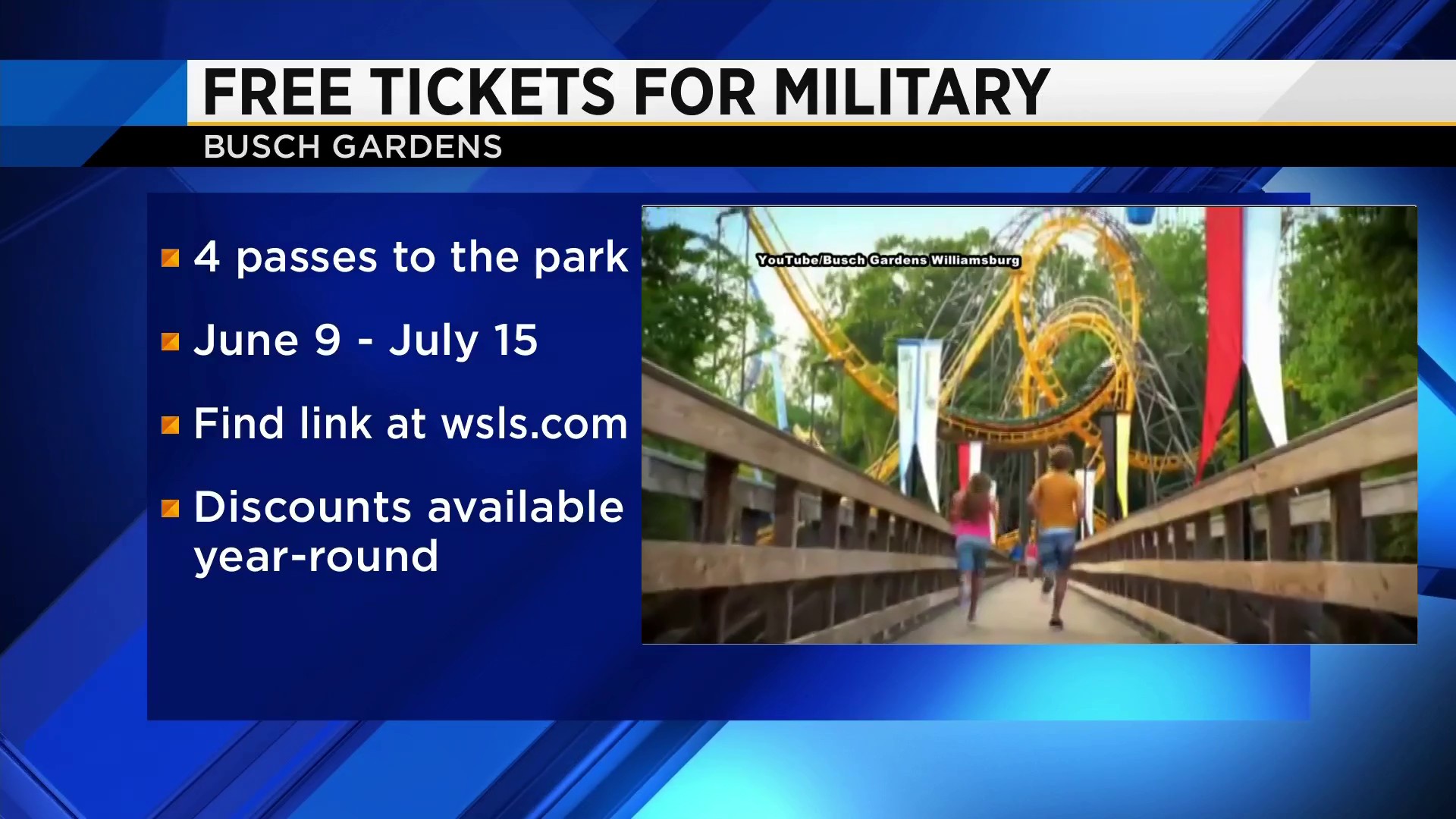 Busch Gardens Giving Free Admission To Veterans And Their Guests