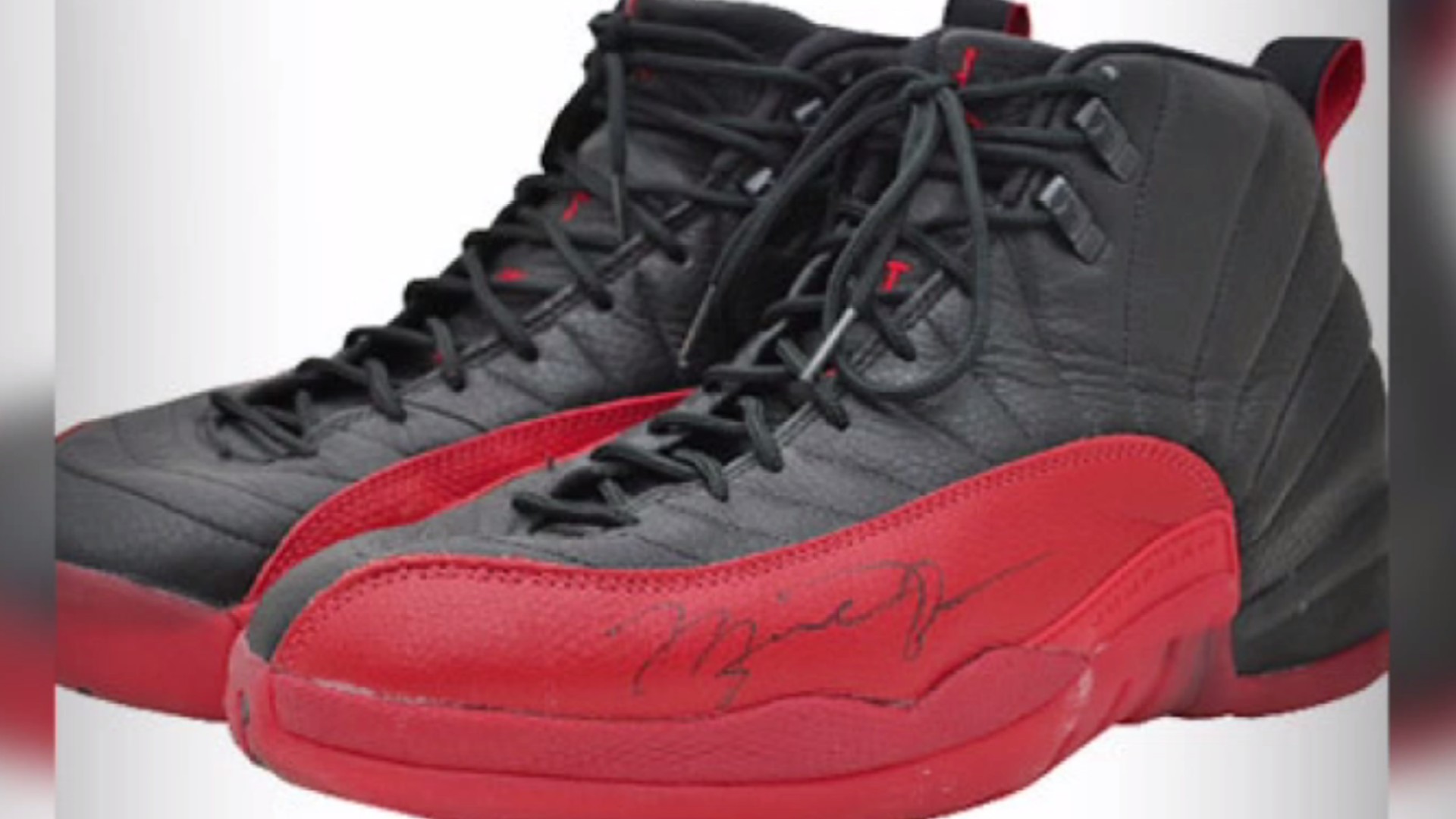 Michael Jordan Autographed Nike Air Jordan 12 Retro Flu Game Shoes
