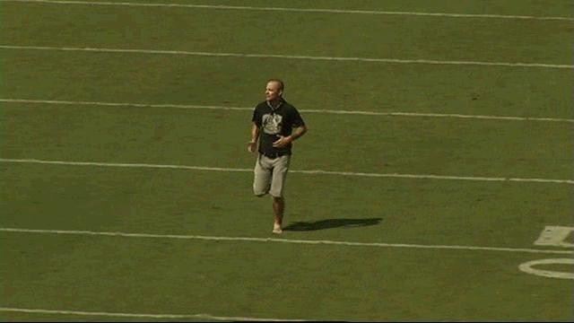 Fan causes a spill running onto field at Jaguars game