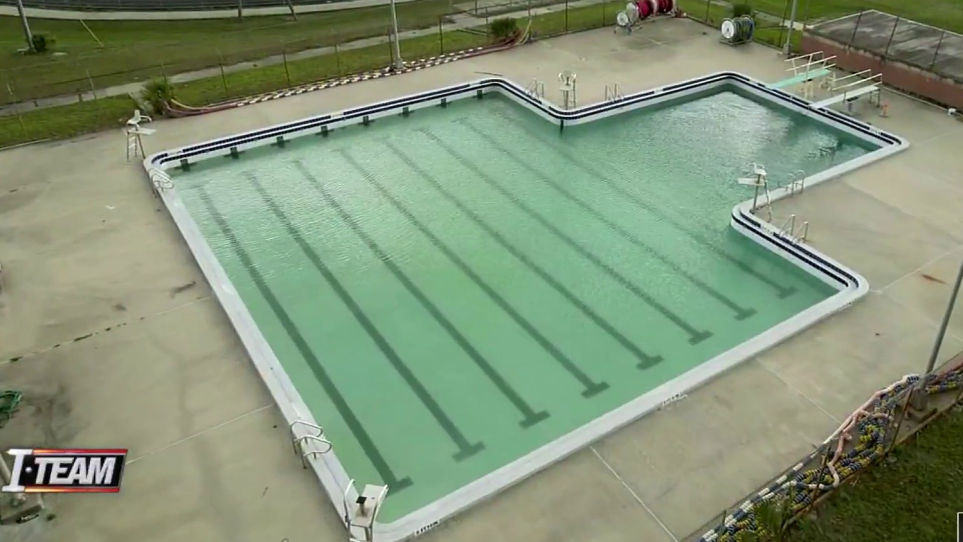 Jacksonville Jaguars fans watch the action from a pool during the