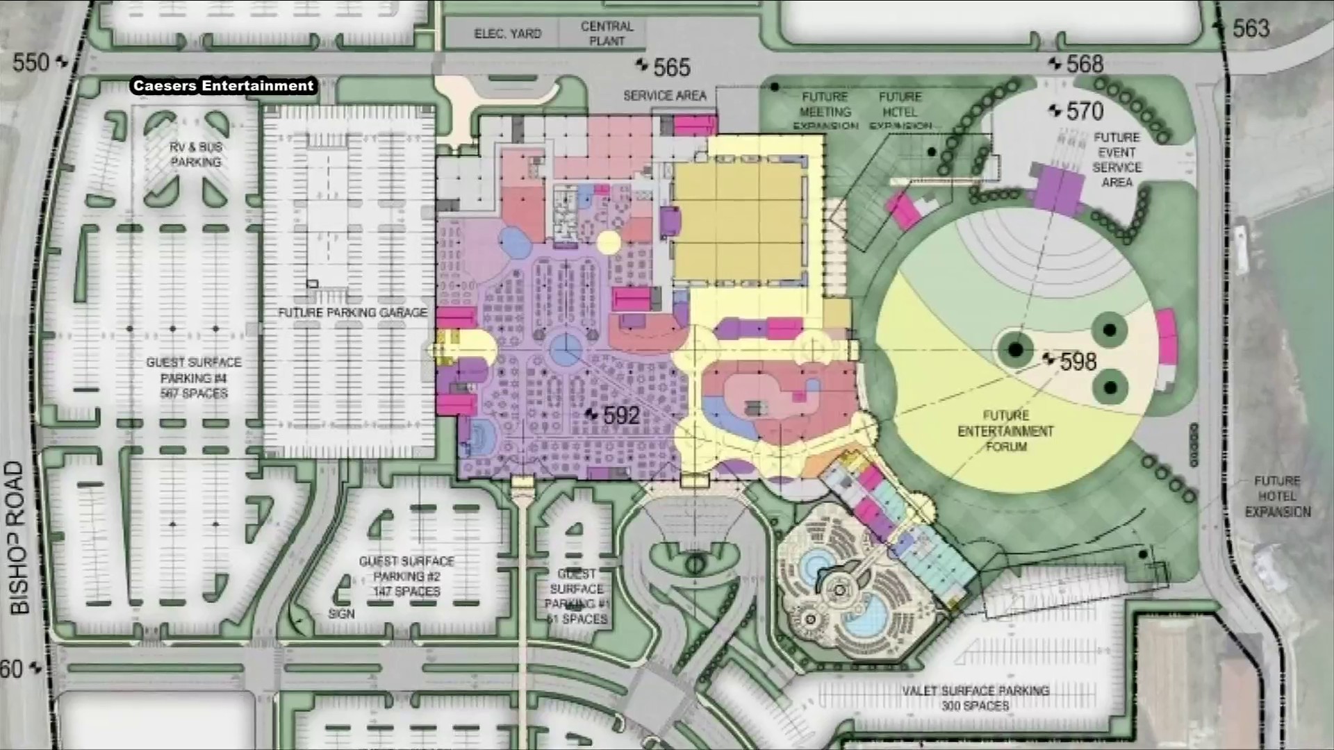 Caesars Property map - Casino and Hotel layout