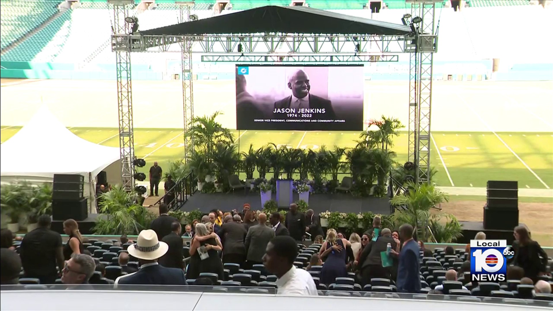 Celebration of life program held for Dolphins SVP Jason Jenkins at Hard  Rock Stadium