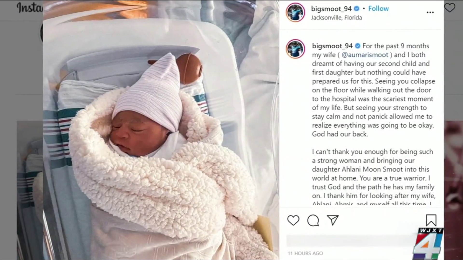 Jaguars' Dawuane Smoot delivers baby daughter in living room - Sports  Illustrated