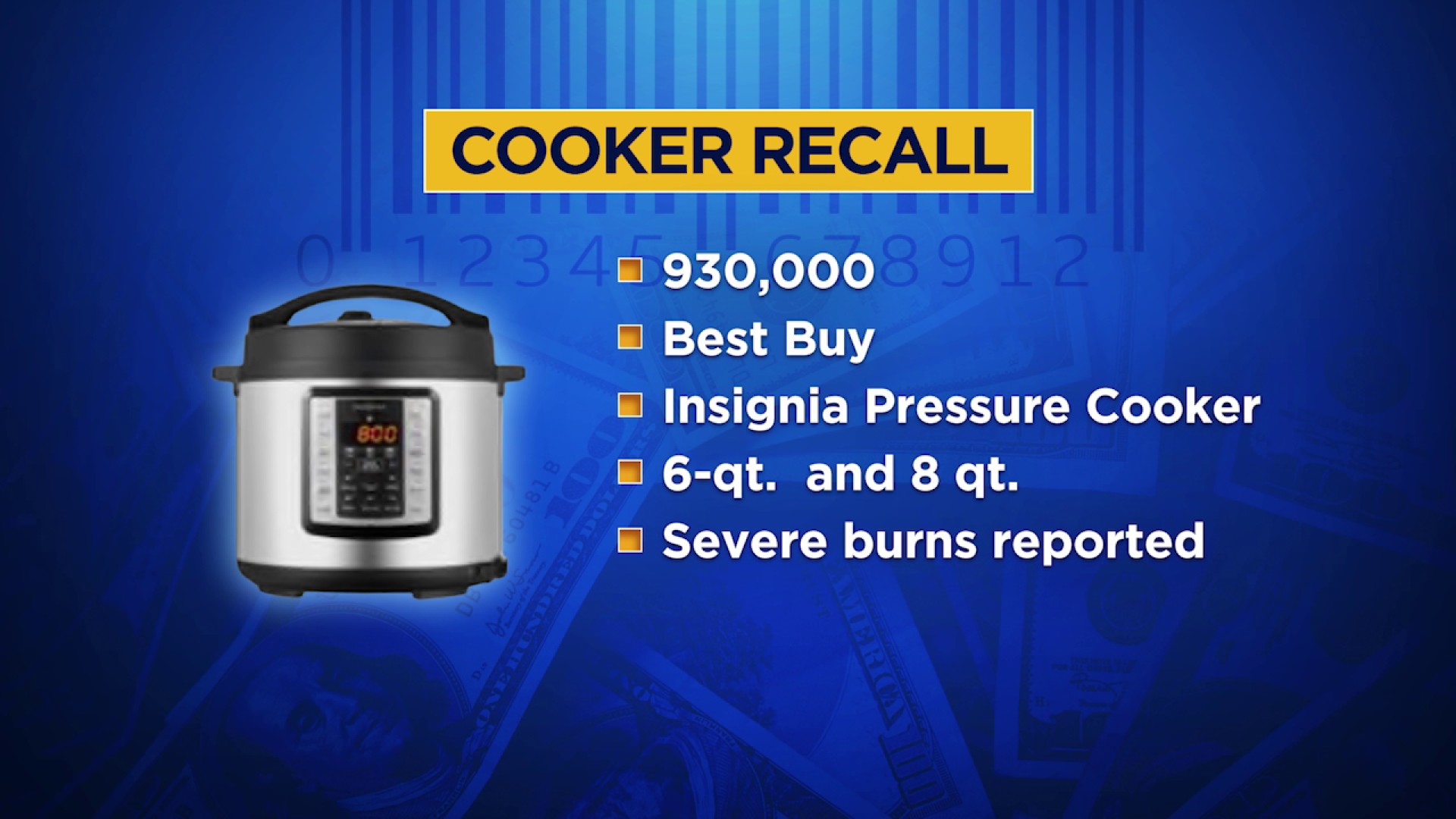 RECALL: Insignia pressure cooker 