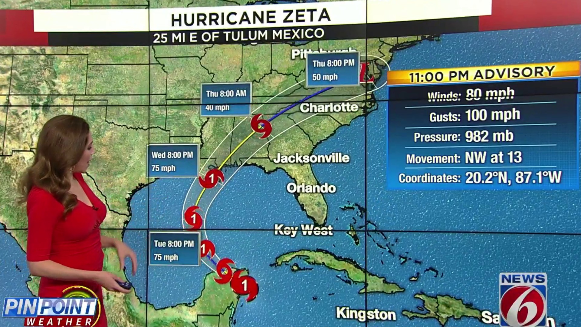 Live Track More Zeta Strengthens To A Hurricane Before Hitting Yucatan Heading For Us