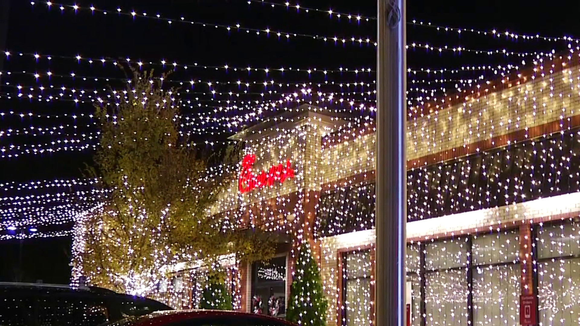 chick fil a decorated for christmas